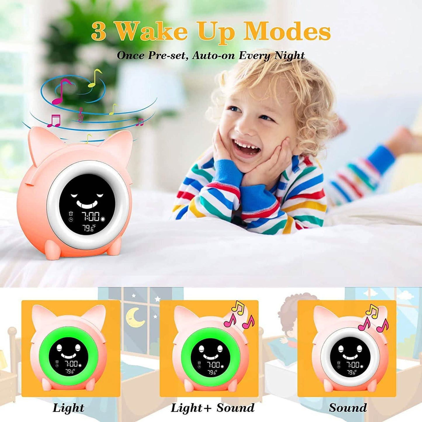 Kids Digital Alarm Clock with Night Light DailySale