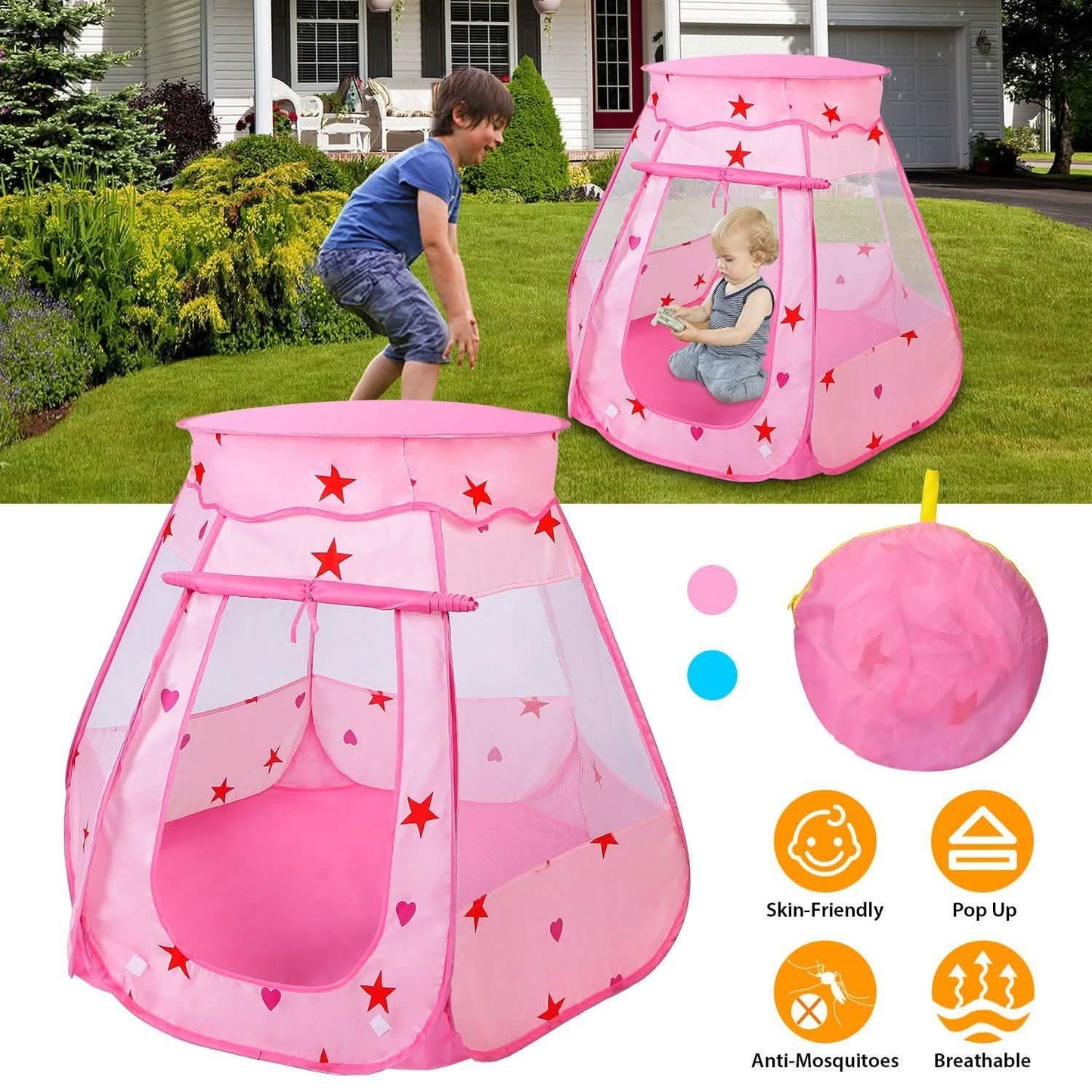 Kids Pop Up Prince Princess Toddler Play Tent DailySale