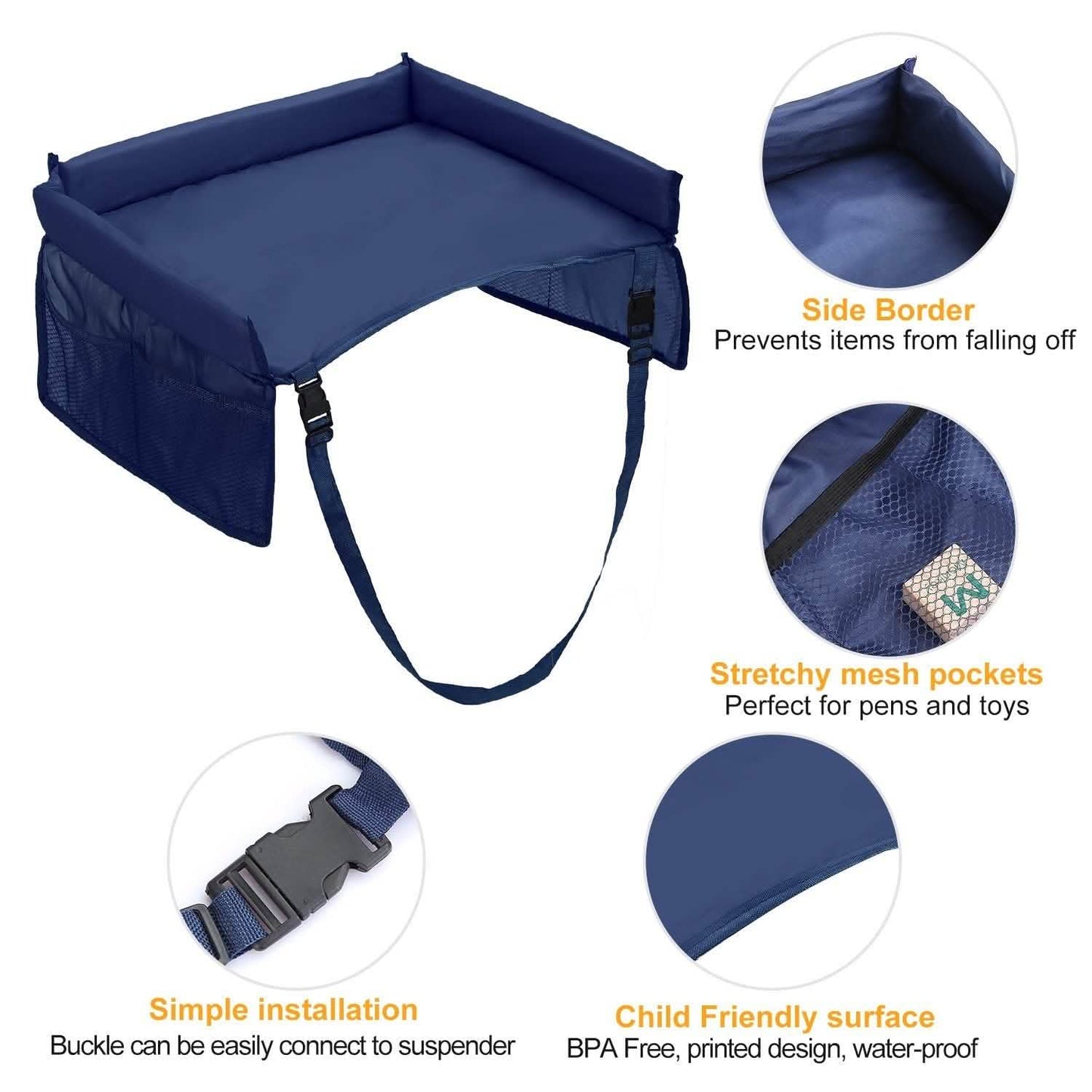 Kids Safety Travel Tray Waterproof Car Seat DailySale