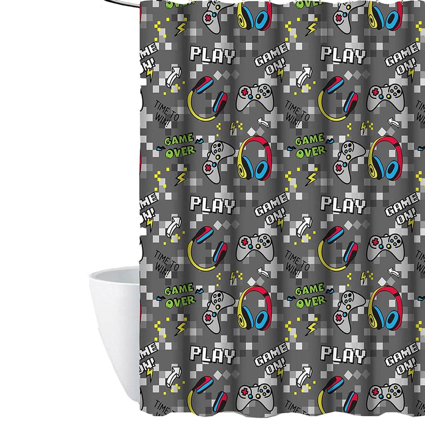 Kidz Mix Game on Glow-in-the-Dark Shower Curtain DailySale