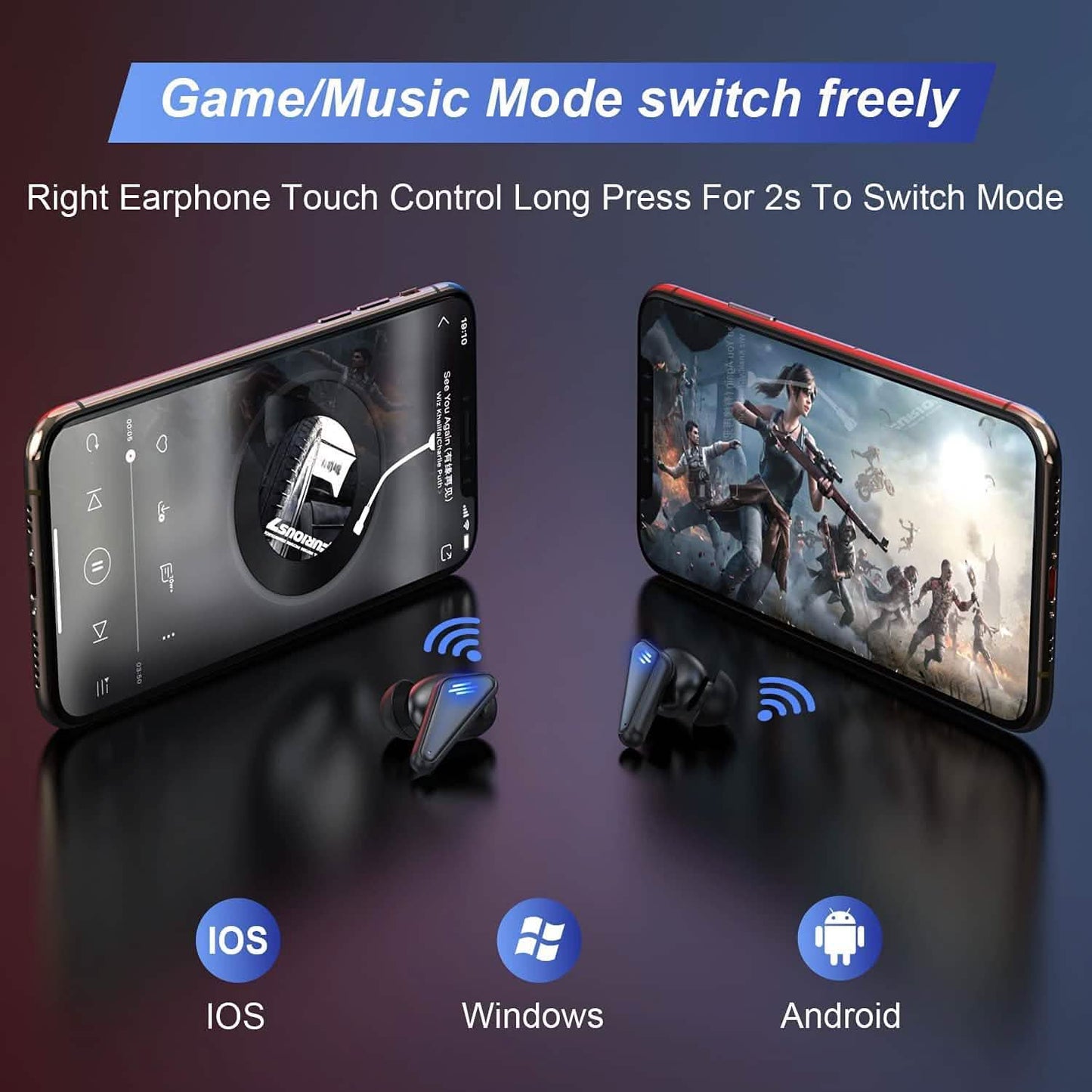 KINGSTAR TWS Bluetooth 5.0 Gaming Wireless Earbuds DailySale