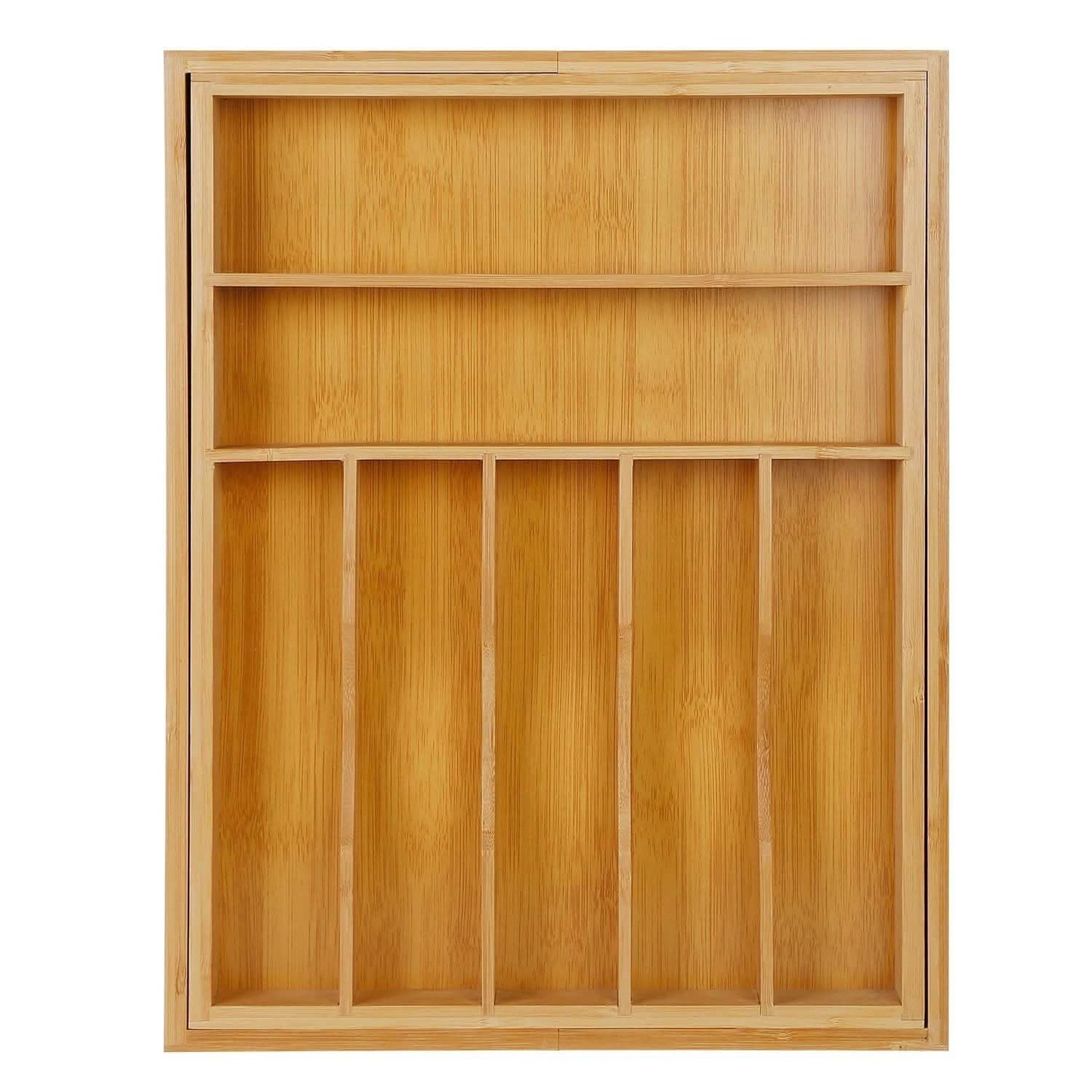 Kitchen Bamboo Expandable Cutlery Utensil Drawer Organizer DailySale