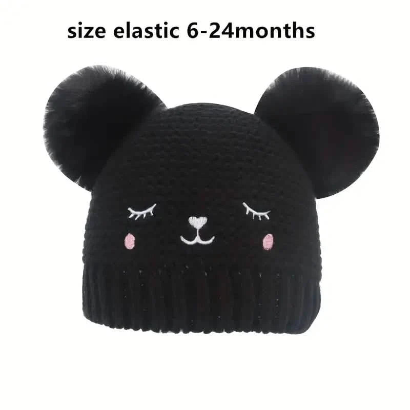 Knitted Beanie Hat, Cute Cold-proof Winter Hat For 6-24 Months Baby Girls DailySale