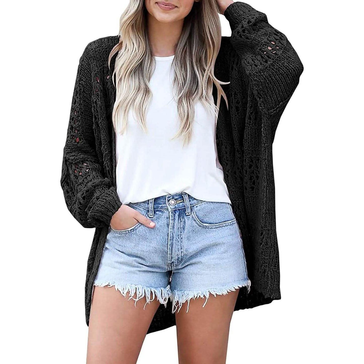Ladies Crochet Cardigan Sweater DailySale