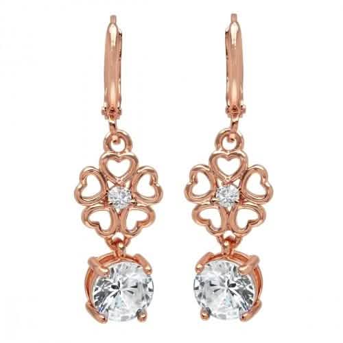 Ladies Simulated Diamond Flower Drop Earrings DailySale