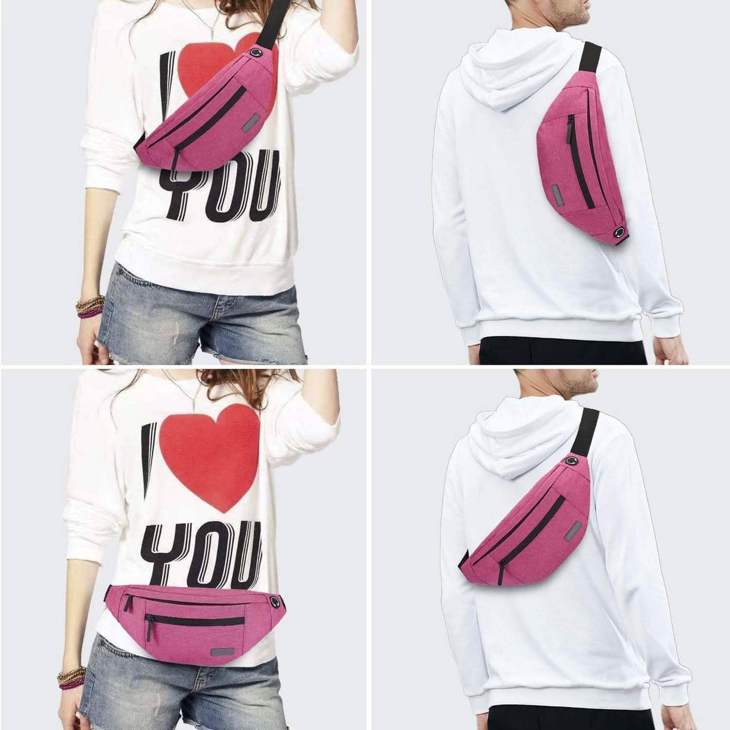 Large Crossbody Fanny Pack with 4-Zipper Pockets DailySale