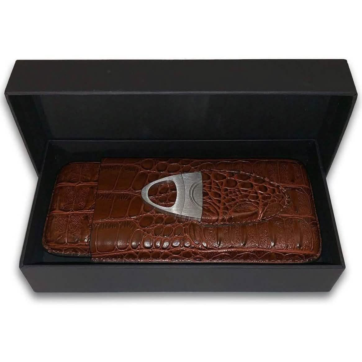 Leather Cigar Case by Mulling Room with Stainless Steel Cutter DailySale