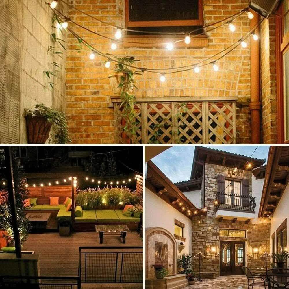 LED 15x S14 Bulbs Globe String Lights Commercial Grade Patio Outdoor Garden DailySale