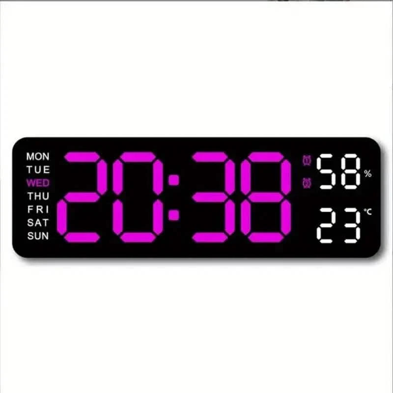 LED Digital Wall Clock with Large Display, Temperature & Humidity, Auto Light Sensor DailySale