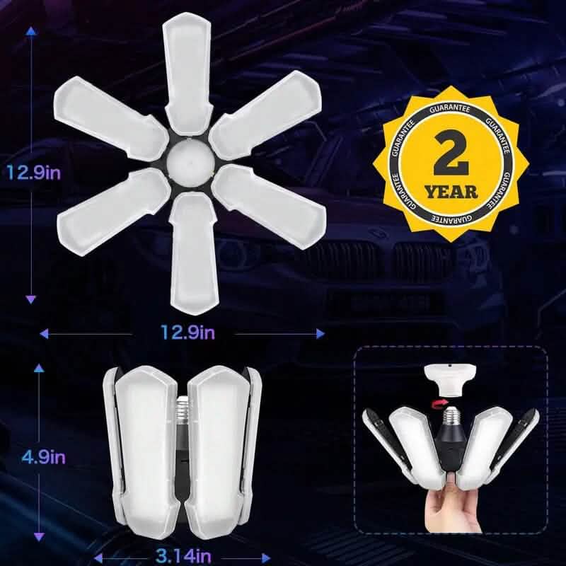 LED Garage Ceiling Lights 150W 15000LM 6500K with 6+1 Deformable Panels DailySale