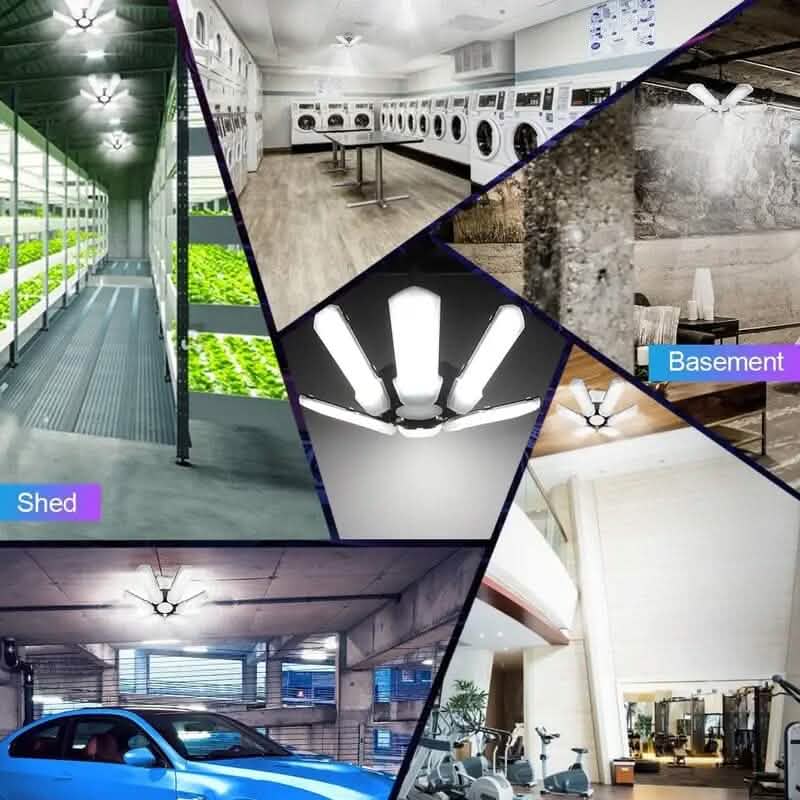 LED Garage Ceiling Lights 150W 15000LM 6500K with 6+1 Deformable Panels DailySale
