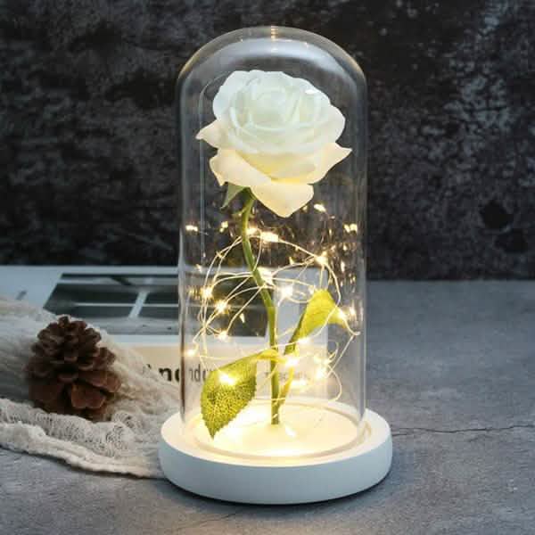 LED Glass Cover Simulation Foil Rose Flower DailySale