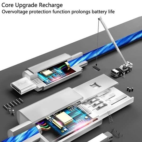 LED Light USB Charger Cable 3-in-1 Fast Charging DailySale