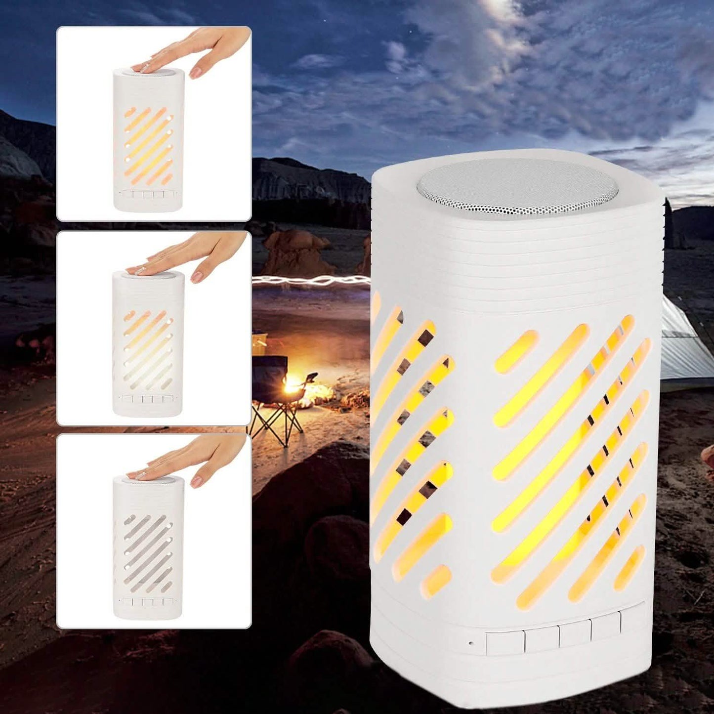 LED Smart Touch Bluetooth Speaker Rechargeable Camping Lamp DailySale