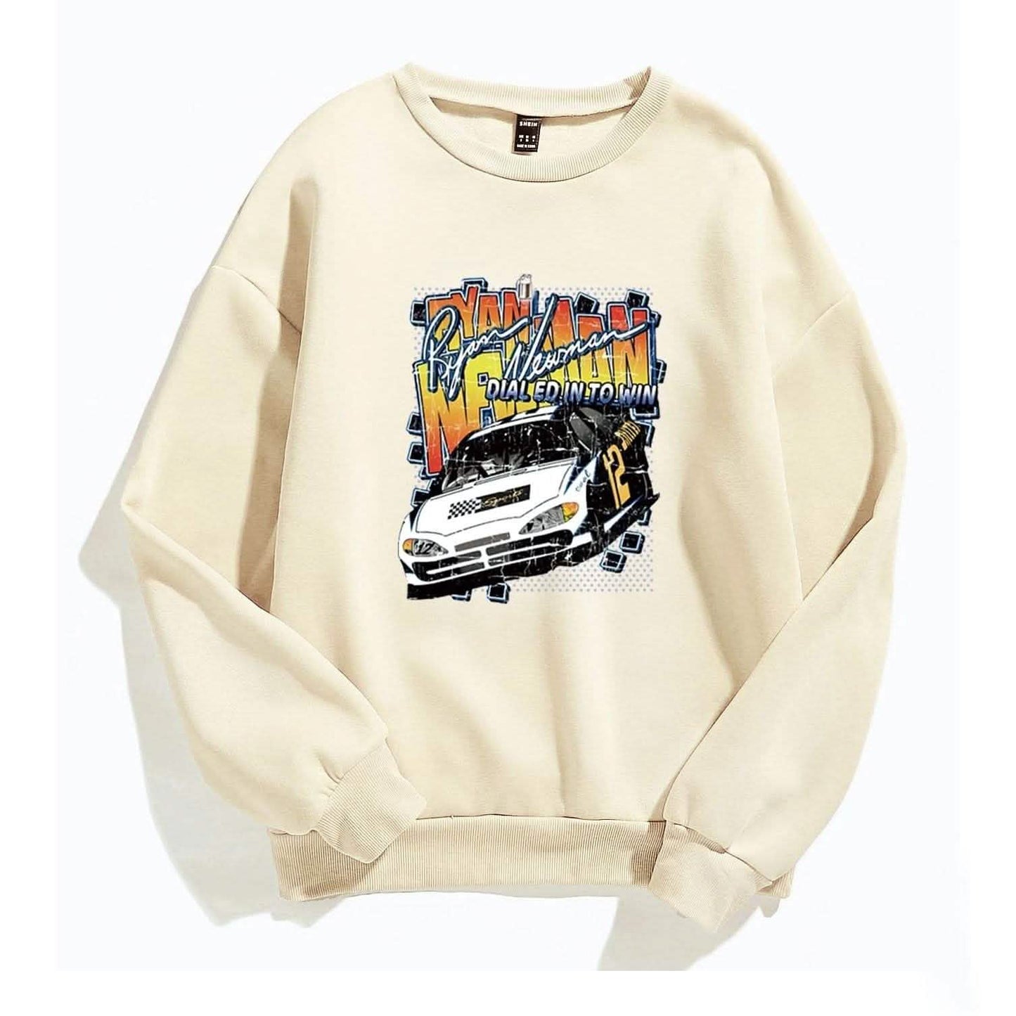 Letter and Car Print Oversized Sweatshirt DailySale