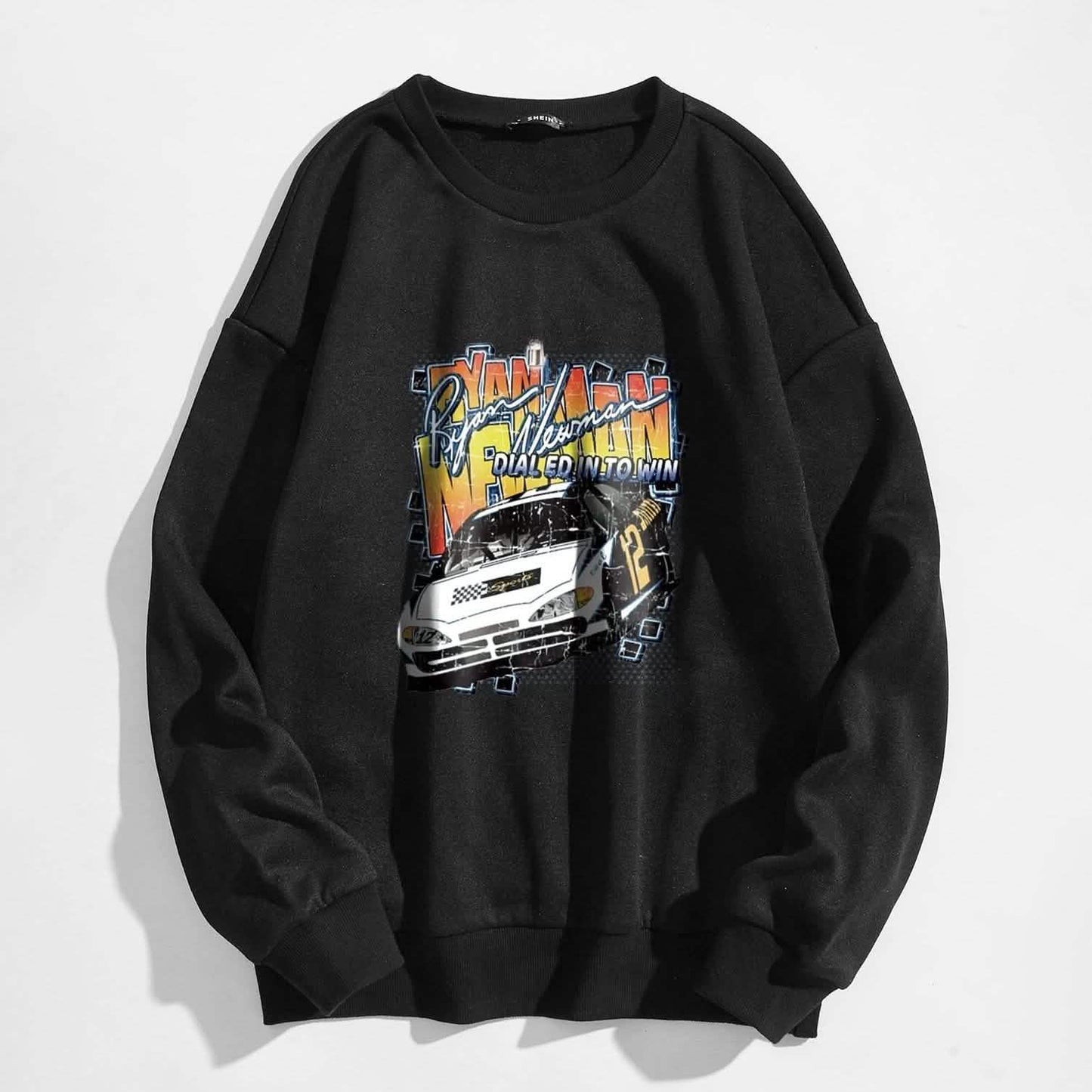 Letter and Car Print Oversized Sweatshirt DailySale