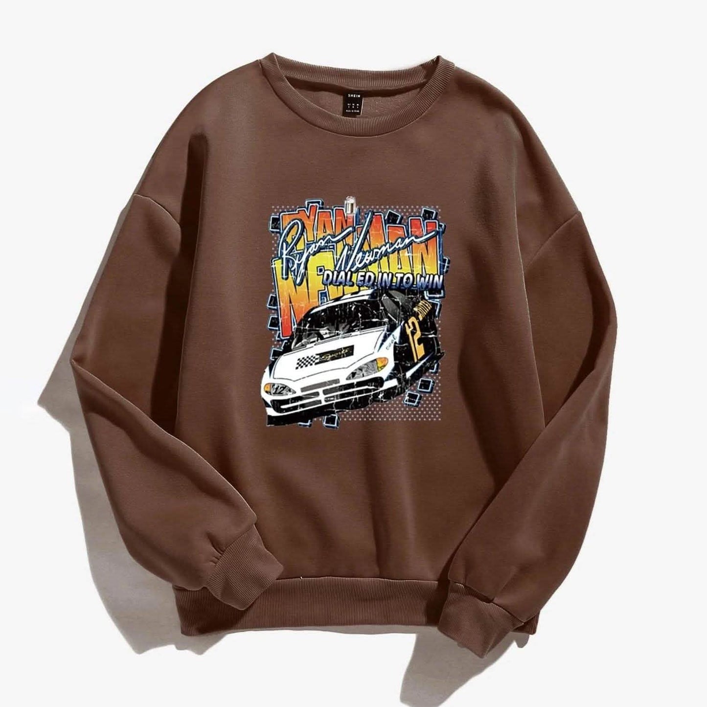 Letter and Car Print Oversized Sweatshirt DailySale