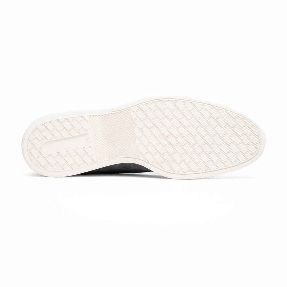 11-603-GRY BENE Sueded Italian Goatskin & Crocodile Loafer Grey