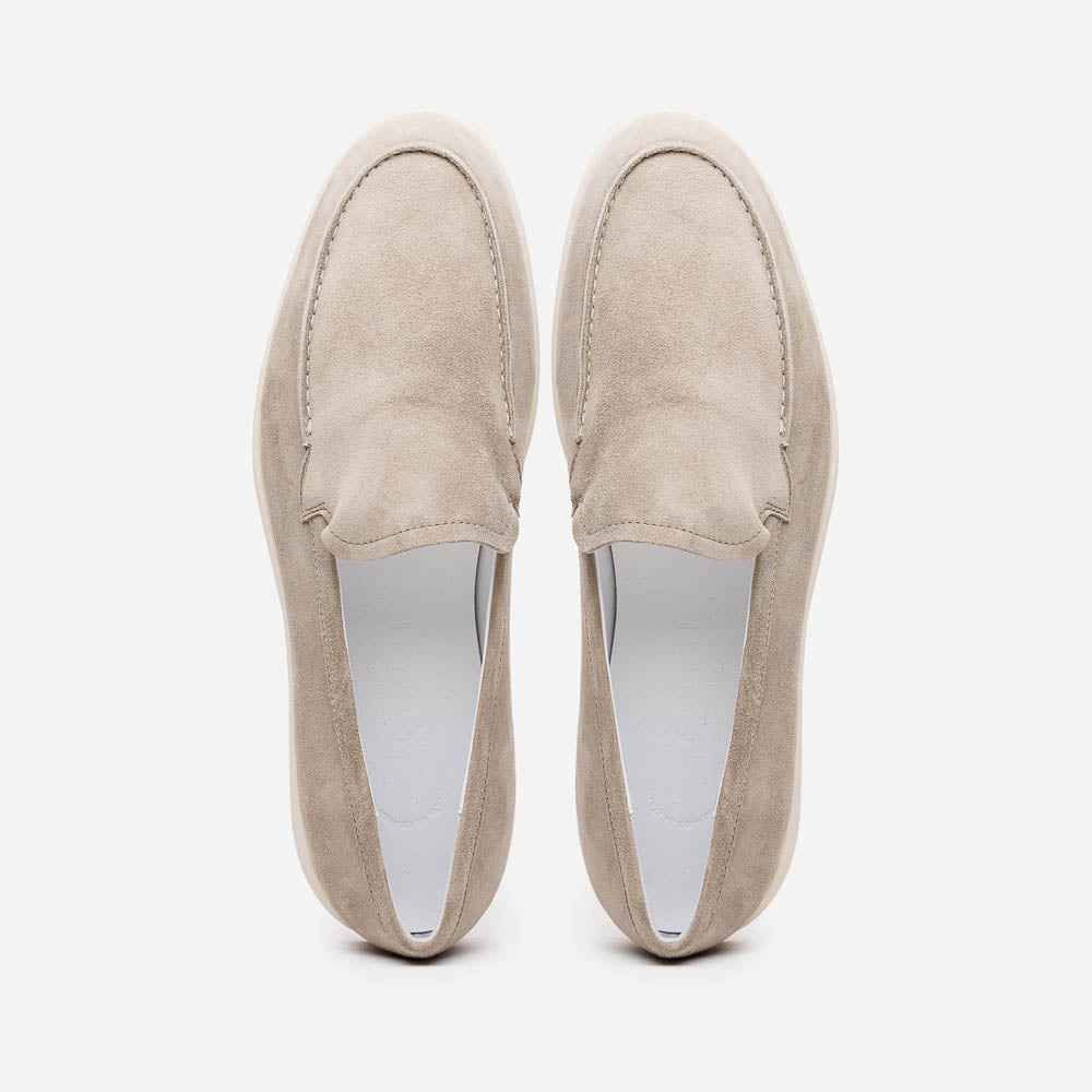 16-621-BON LIVORNO Sueded Italian Goatskin Loafer Bone
