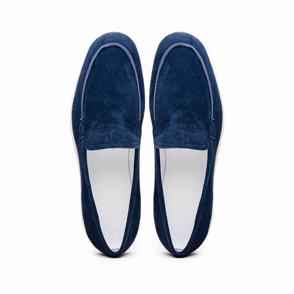 16-621-NVY LIVORNO Sueded Italian Goatskin Loafer Navy