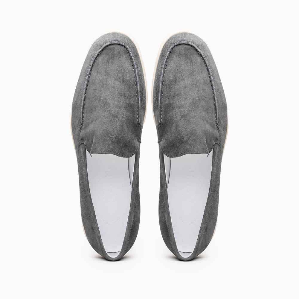 16-621-GRY LIVORNO Sueded Italian Goatskin Loafer Grey