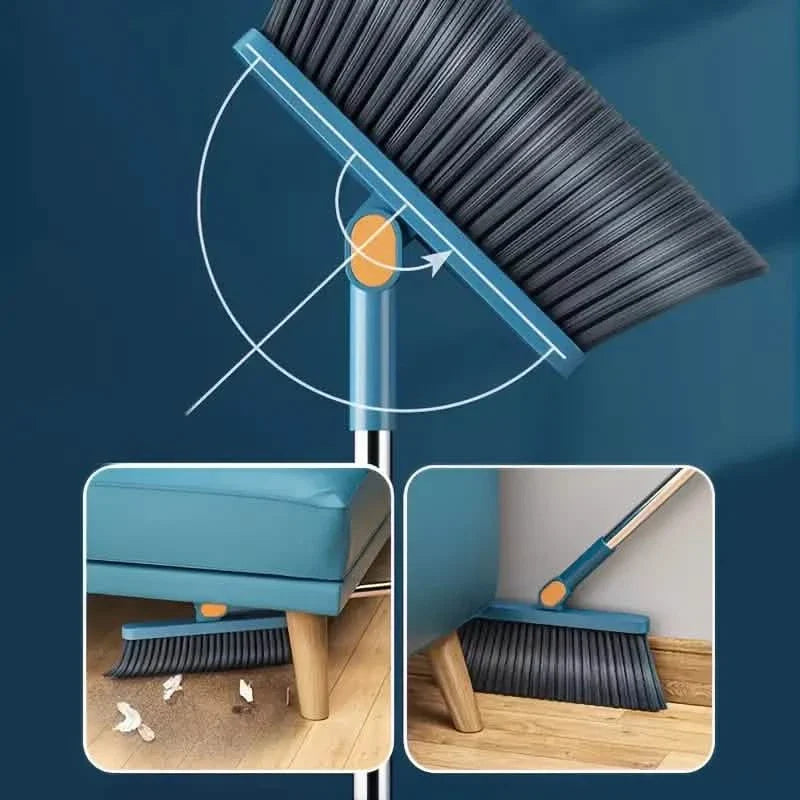 Long Handle Rotating Broom and Dustpan Set with Comb Tooth DailySale