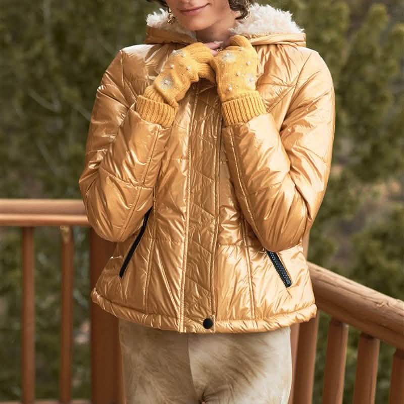 Long Sleeve Fuzzy Faux Fur Hood Padded Jacket DailySale
