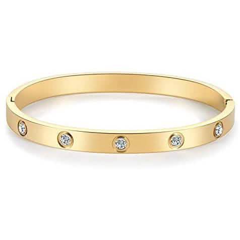 Love Friendship Bracelet Bangle with Cubic Zirconia Stones DailySale
