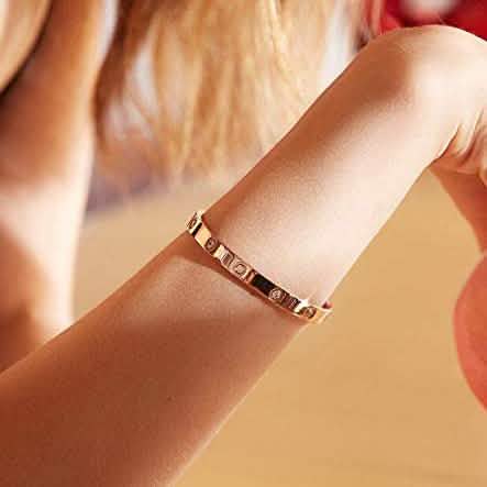 Love Friendship Bracelet Bangle with Cubic Zirconia Stones DailySale