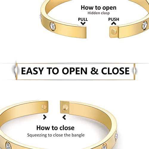 Love Friendship Bracelet Bangle with Cubic Zirconia Stones DailySale