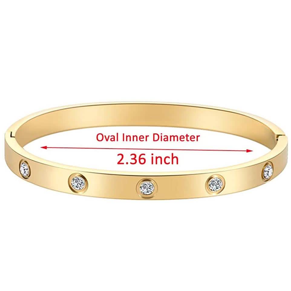 Love Friendship Bracelet Bangle with Cubic Zirconia Stones DailySale