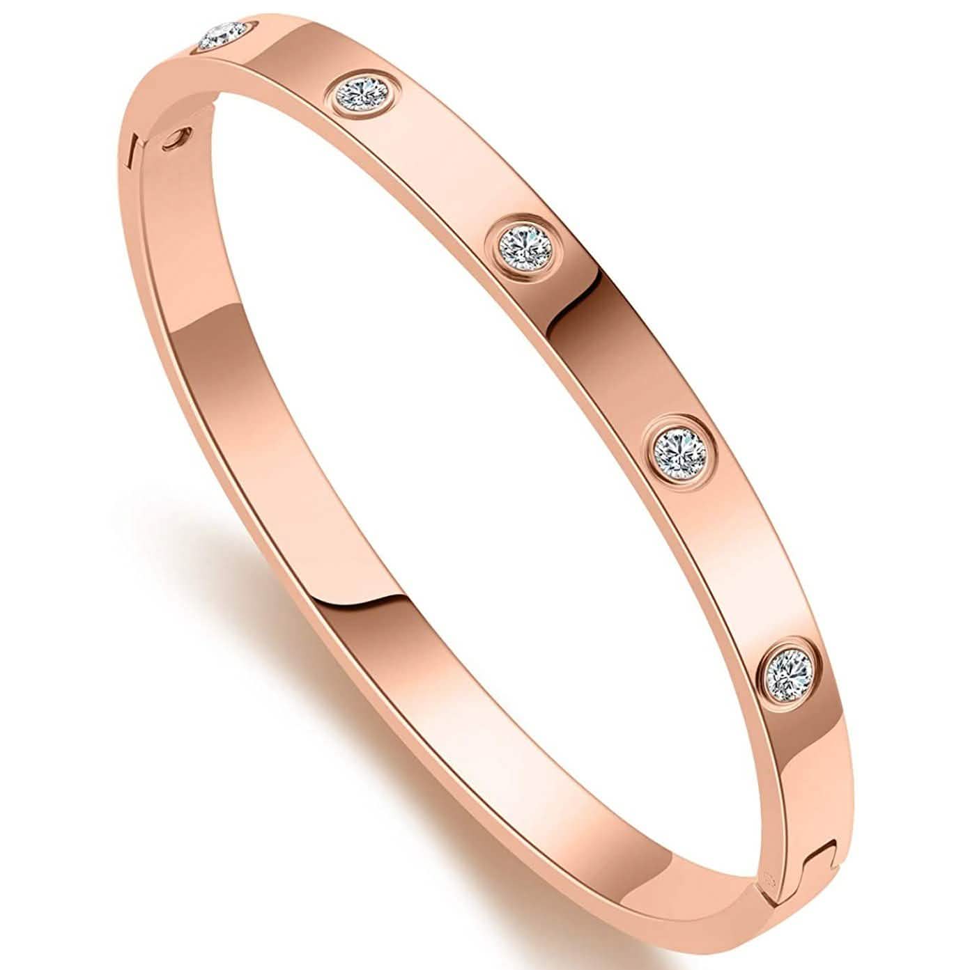 Love Friendship Bracelet Bangle with Cubic Zirconia Stones DailySale