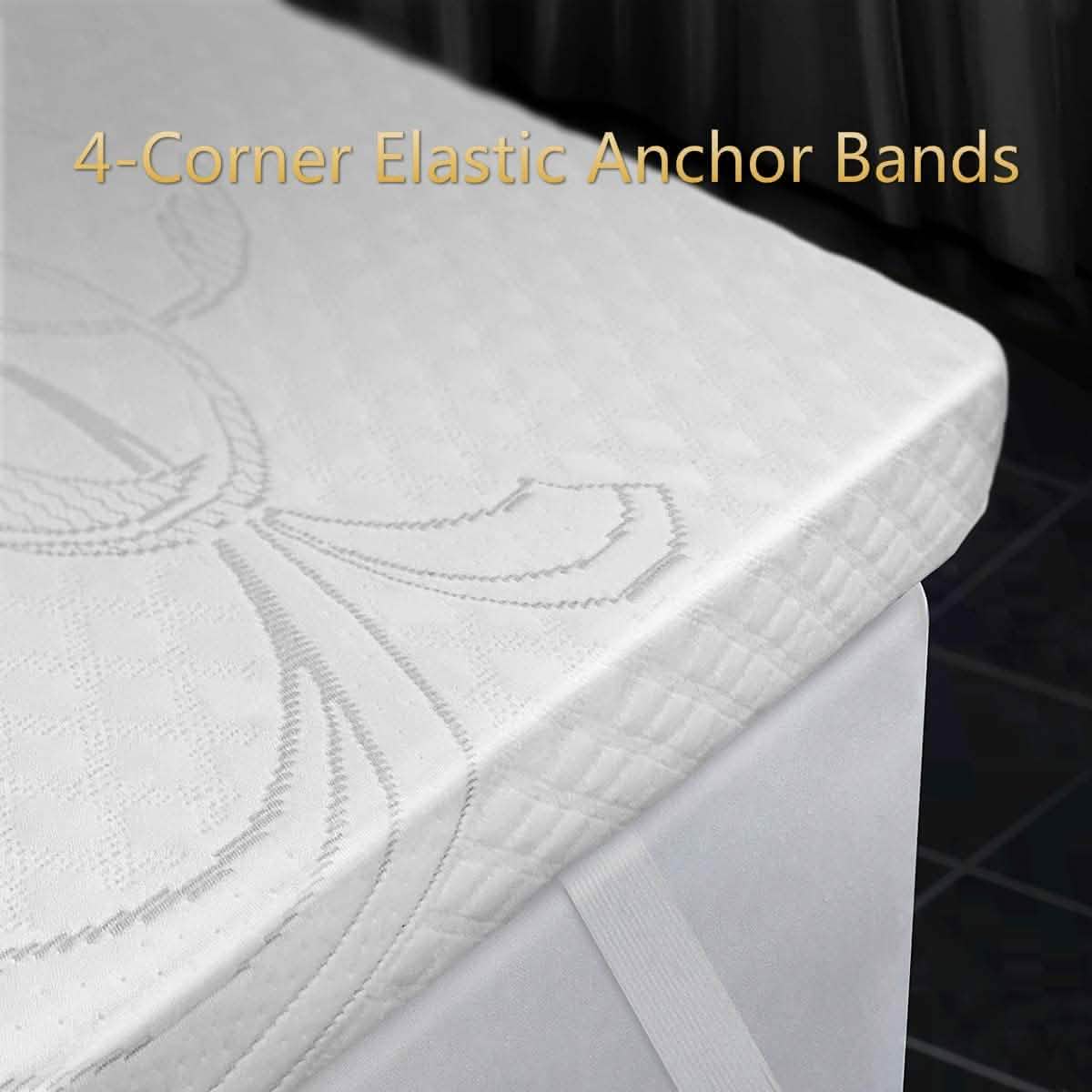 LSOFT Mattress Pad Gel Infused Memory Foam Mattress Topper 4 Corner Elastic Anchor Band Washable Bed Cover DailySale