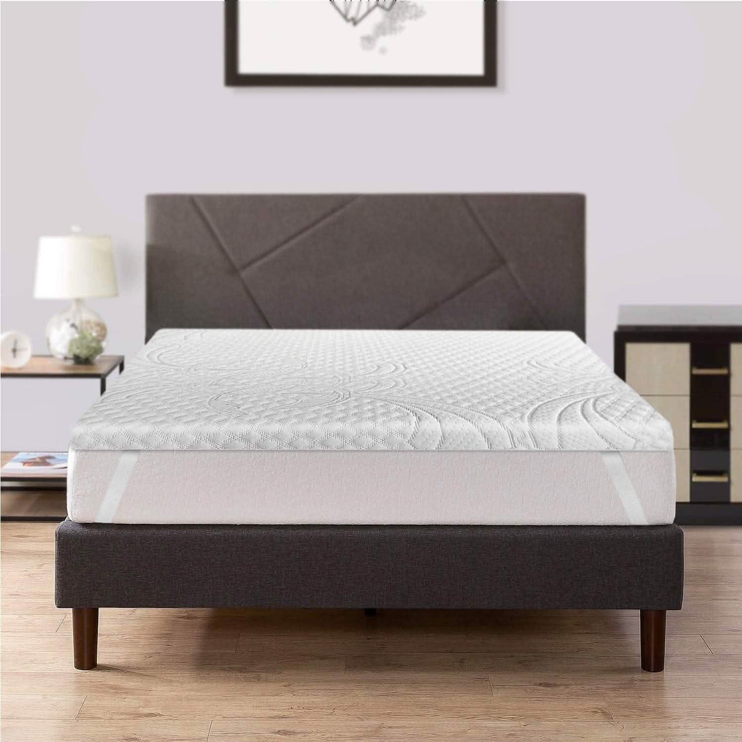 LSOFT Mattress Pad Gel Infused Memory Foam Mattress Topper 4 Corner Elastic Anchor Band Washable Bed Cover DailySale