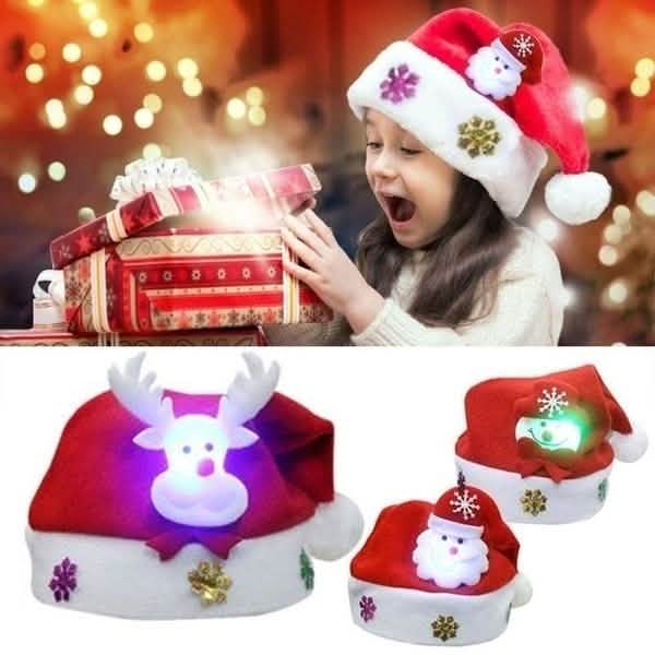 Luminous Christmas Hat Glowing Santa Claus, Snowman, Deer Christmas Hat DailySale