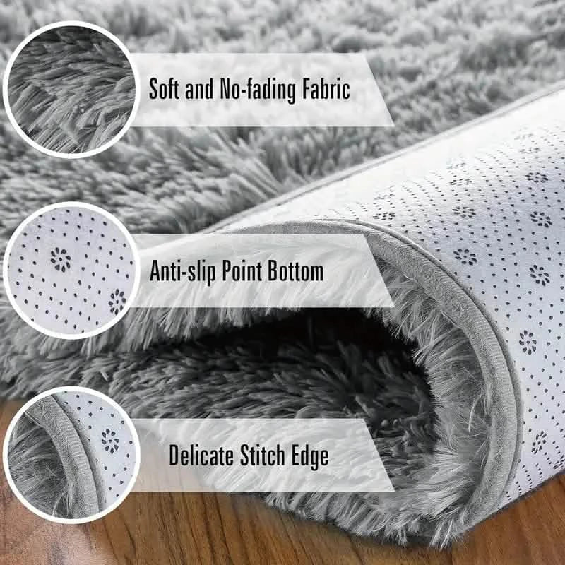 Luxurious Velvet Rectangular Shaggy Plush Carpet Rug DailySale