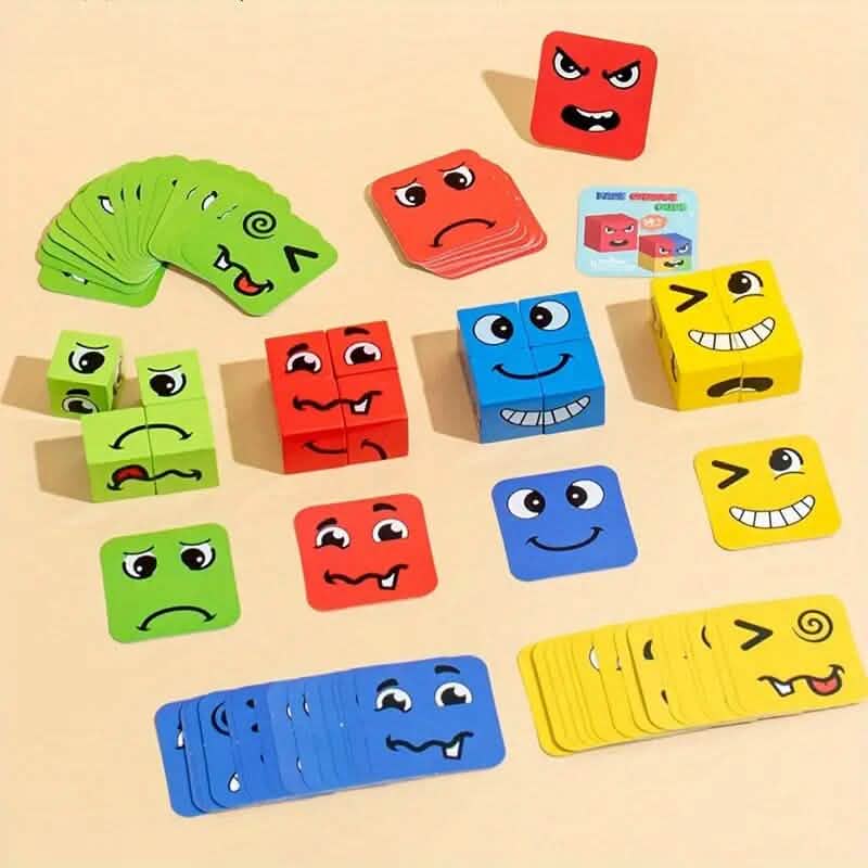 Magic Face-Changing Wooden Cube Building Blocks Set DailySale