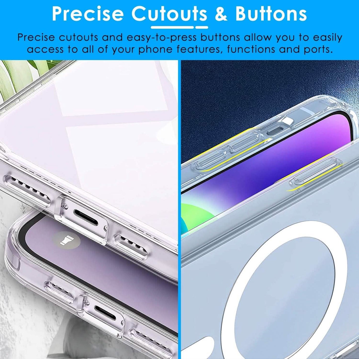 Magnetic Clear Phone Case Shockproof Transparent Phone Cover DailySale