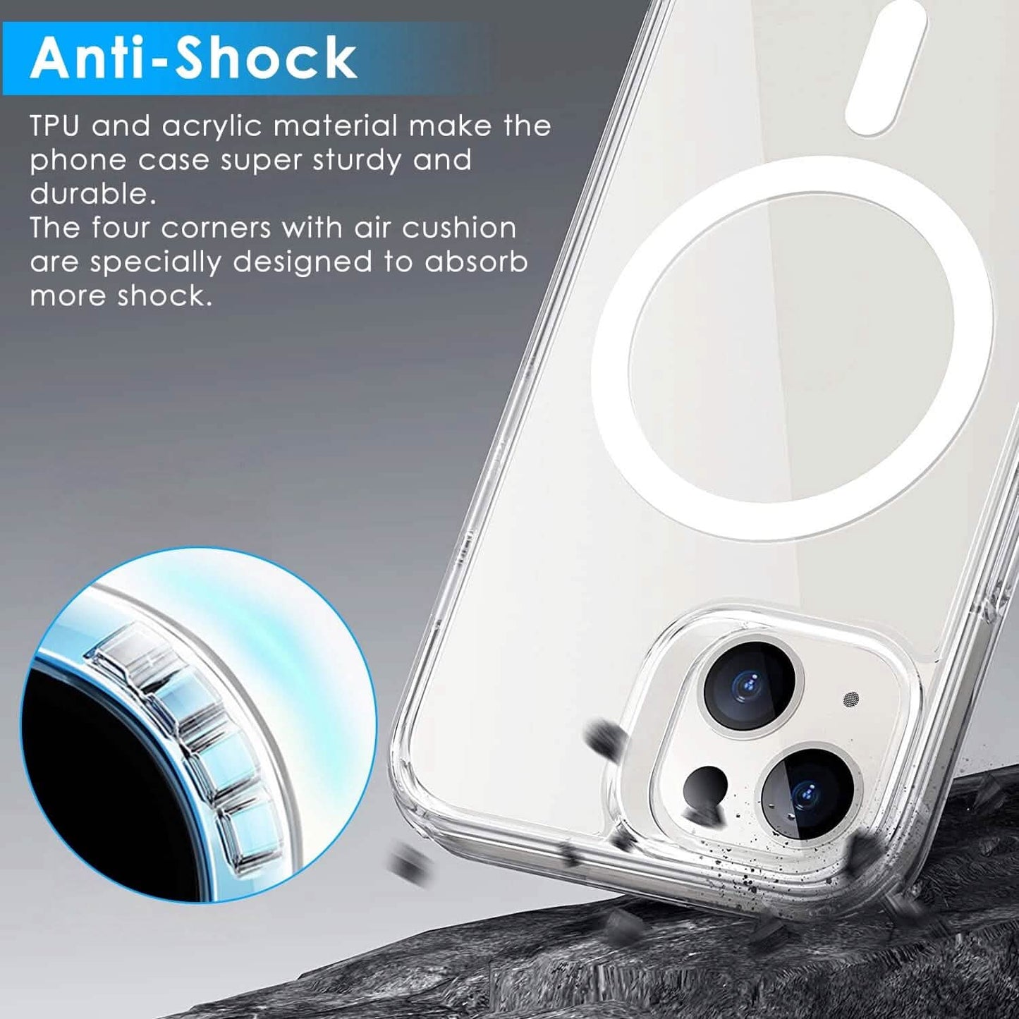 Magnetic Clear Phone Case Shockproof Transparent Phone Cover DailySale