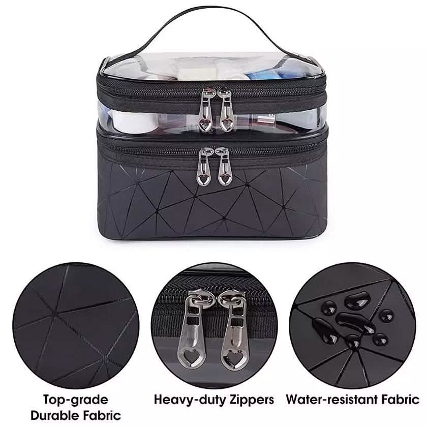 Makeup Bags Double layer Travel Cosmetic Cases DailySale
