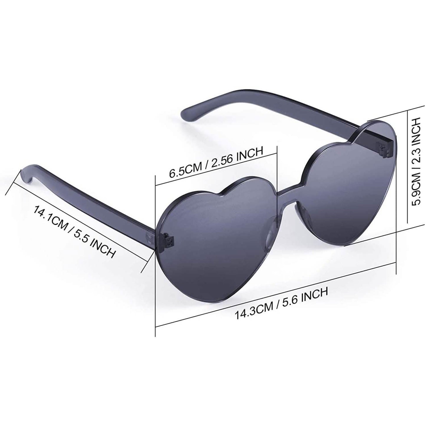 Maxdot Heart Shape Sunglasses Party Sunglasses DailySale