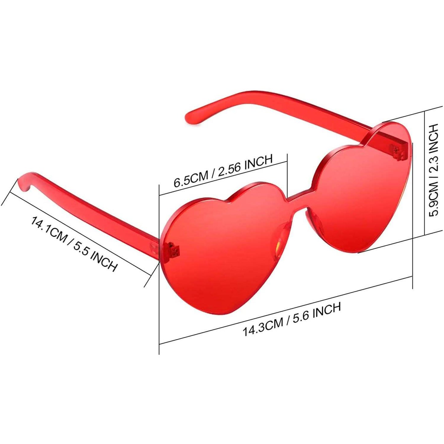 Maxdot Heart Shape Sunglasses Party Sunglasses DailySale