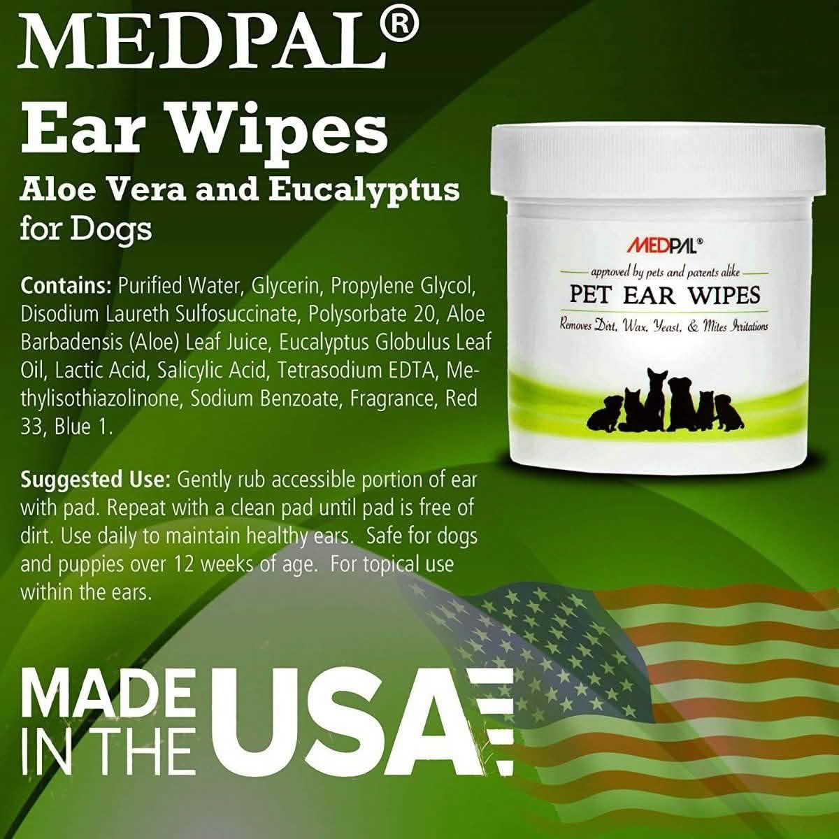 MedPal Cleaning Wipes for Dogs and Cats Prevent Ear Infections DailySale