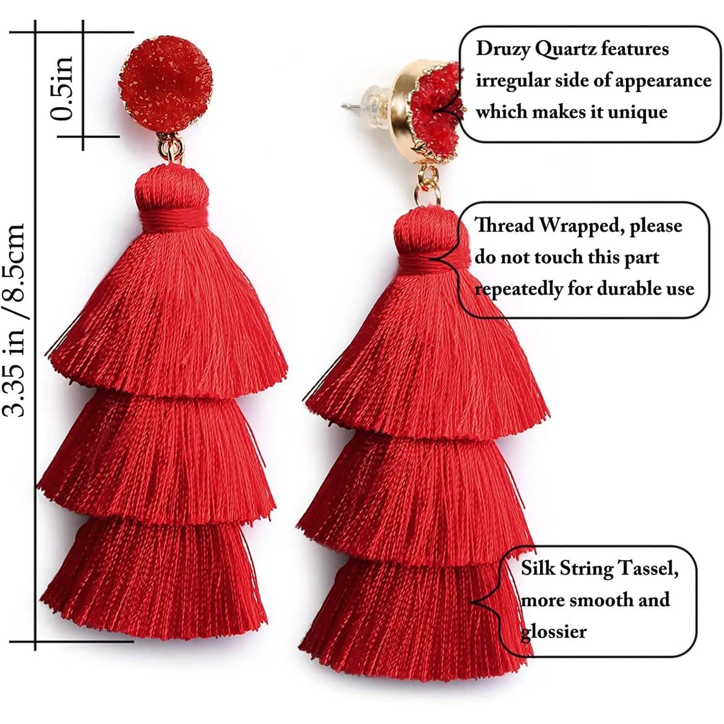 Me&Hz Colorful Layered Tassel Earrings DailySale