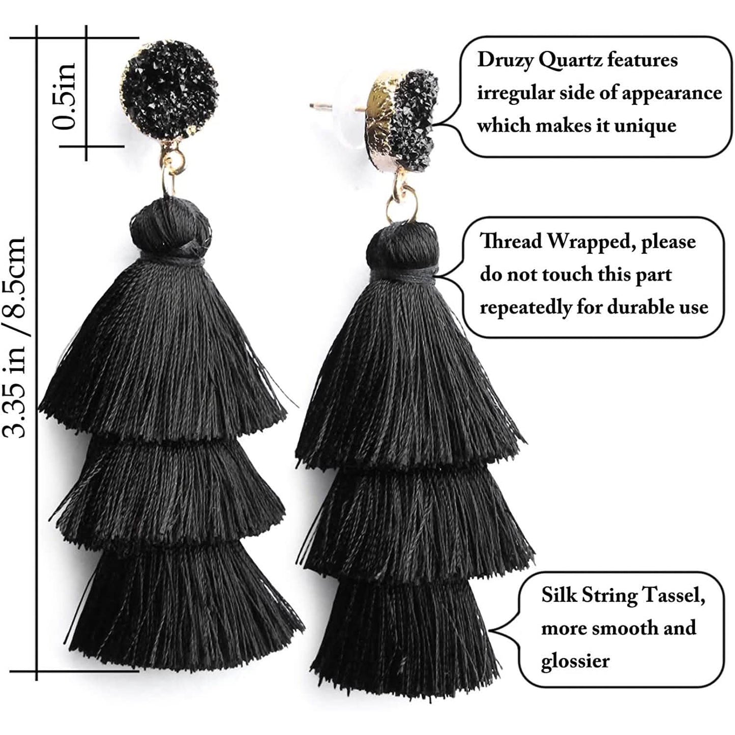 Me&Hz Colorful Layered Tassel Earrings DailySale