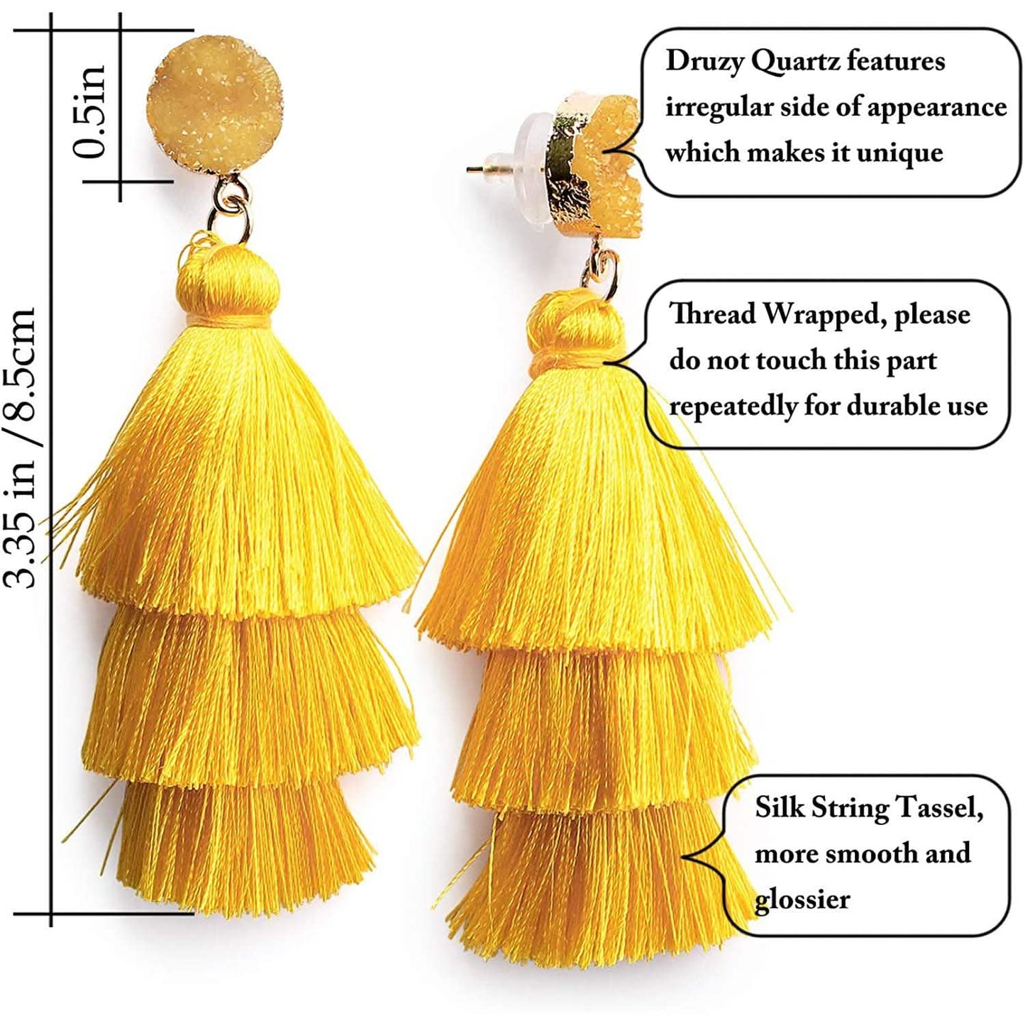 Me&Hz Colorful Layered Tassel Earrings DailySale