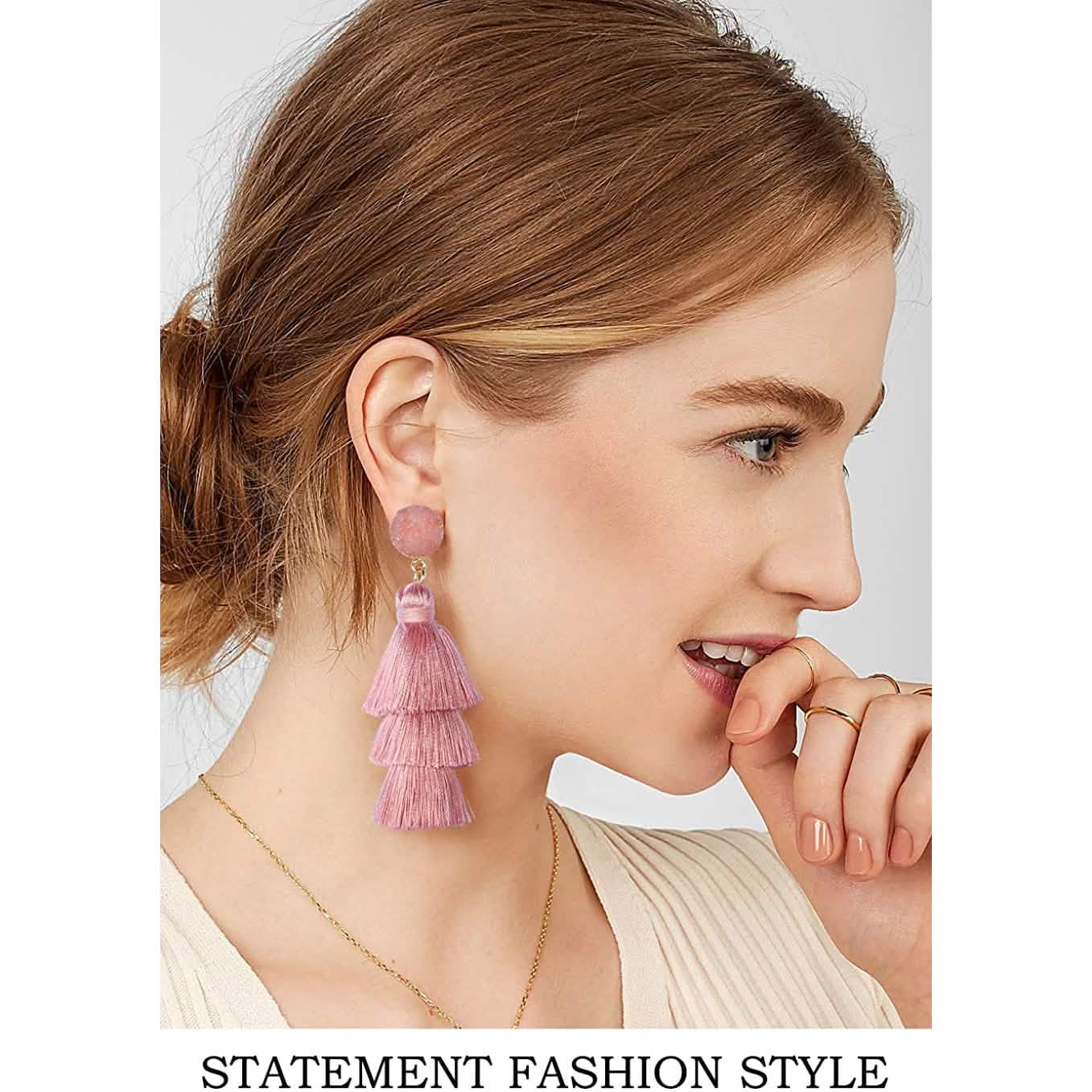 Me&Hz Colorful Layered Tassel Earrings DailySale