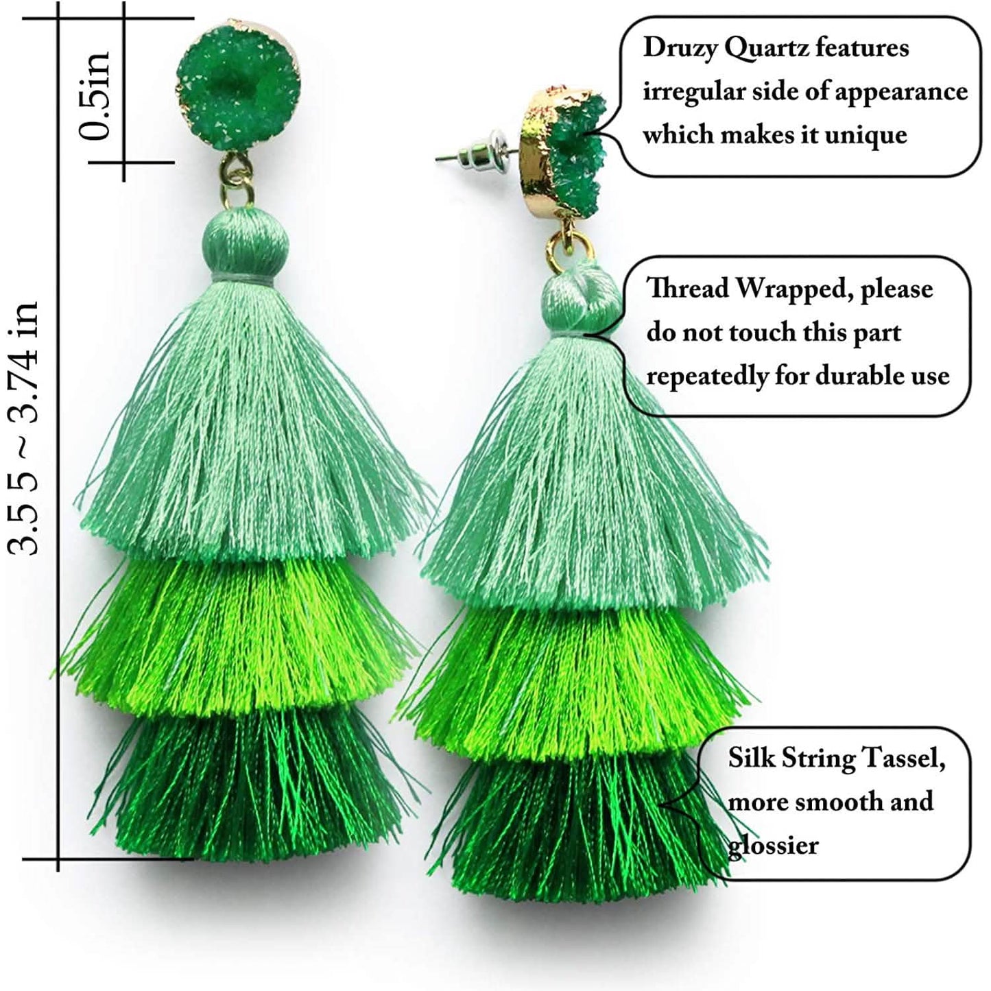 Me&Hz Colorful Layered Tassel Earrings DailySale