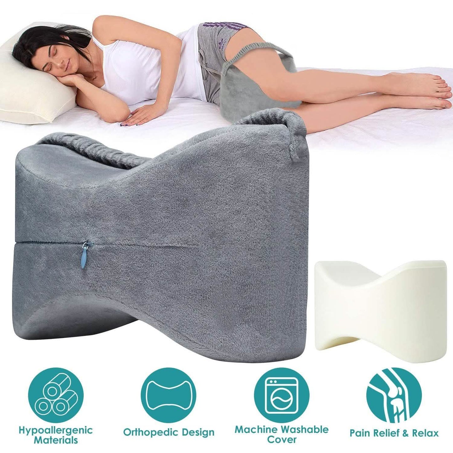 Memory Foam Contour Leg Pillow For Side Sleepers DailySale