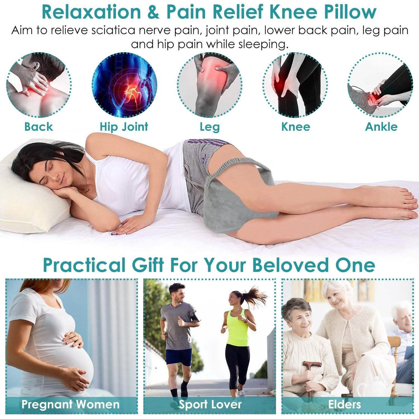 Memory Foam Contour Leg Pillow For Side Sleepers DailySale